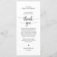 Modern Wedding Dinner Place Setting Thank You Card