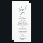 Modern Wedding Dinner Place Setting Thank You Card<br><div class="desc">This is the Modern romantic script, in Black font, Place Setting Thank You Cards. Share the love and show your appreciation to your guests, when they sit down at their seat and read this personalised charming thank you place setting card. It's a wonderful way to kick off your special day...</div>