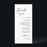 Modern Wedding Dinner Place Setting Thank You Card<br><div class="desc">This is the Modern romantic script, in Black font, Place Setting Thank You Cards. Share the love and show your appreciation to your guests, when they sit down at their seat and read this personalised charming thank you place setting card. It's a wonderful way to kick off your special day...</div>