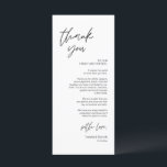 Modern Wedding Dinner Place Setting Thank You Card<br><div class="desc">This is the Modern romantic script, in Black font, Place Setting Thank You Cards. Share the love and show your appreciation to your guests, when they sit down at their seat and read this personalised charming thank you place setting card. It's a wonderful way to kick off your special day...</div>