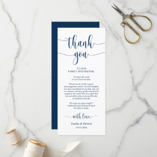 Modern Wedding Dinner Place Setting Thank You Card