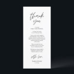 Modern Wedding Dinner Place Setting Thank You Card<br><div class="desc">This is the Modern romantic script, in Black font, Place Setting Thank You Cards. Share the love and show your appreciation to your guests, when they sit down at their seat and read this personalised charming thank you place setting card. It's a wonderful way to kick off your special day...</div>