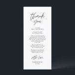 Modern Wedding Dinner Place Setting Thank You Card<br><div class="desc">This is the Modern romantic script, in Black font, Place Setting Thank You Cards. Share the love and show your appreciation to your guests, when they sit down at their seat and read this personalised charming thank you place setting card. It's a wonderful way to kick off your special day...</div>