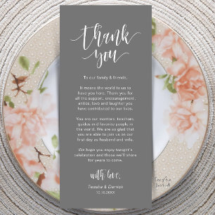 Modern Wedding Dinner Place Setting Thank You Card