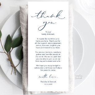 Modern Wedding Dinner Place Setting Thank You Card