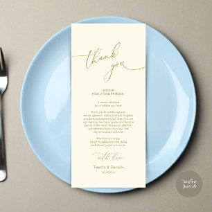 Modern Wedding Dinner Place Setting Thank You Card