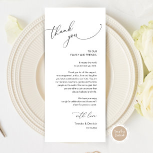 Modern Wedding Dinner Place Setting Thank You Card