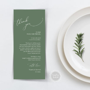Modern Wedding Dinner Place Setting Thank You Card