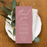Modern Wedding Dinner Place Setting Thank You Card<br><div class="desc">This is the Modern editable card, in minimalist script design, dusty rose pink theme, wedding dinner / brunch / lunch celebration Place Setting Thank You Cards. Share the love and show your appreciation to your guests, when they sit down at their seat and read this personalised charming thank you place...</div>