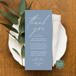 Modern Wedding Dinner Place Setting Thank You Card<br><div class="desc">This is the Modern editable card, in minimalist script design, dusty blue theme, wedding dinner / brunch / lunch celebration Place Setting Thank You Cards. Share the love and show your appreciation to your guests, when they sit down at their seat and read this personalised charming thank you place setting...</div>