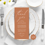 Modern Wedding Dinner Place Setting Thank You Card<br><div class="desc">This is the Modern editable card, in minimalist script design, copper brown theme, wedding dinner / brunch / lunch celebration Place Setting Thank You Cards. Share the love and show your appreciation to your guests, when they sit down at their seat and read this personalised charming thank you place setting...</div>