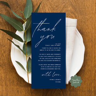 Modern Wedding Dinner Place Setting Thank You Card