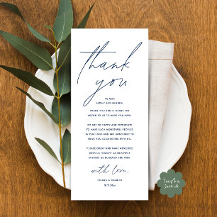 Modern Wedding Dinner Place Setting Thank You Card
