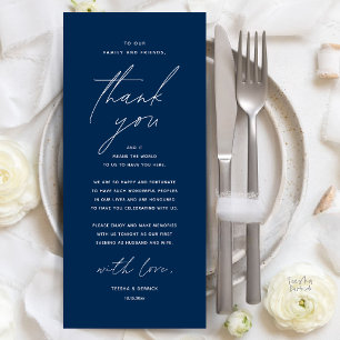 Modern Wedding Dinner Place Setting Thank You Card