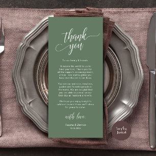 Modern Wedding Dinner Place Setting Thank You Card