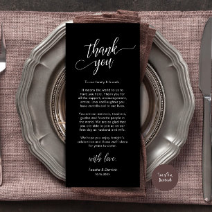 Modern Wedding Dinner Place Setting Thank You Card