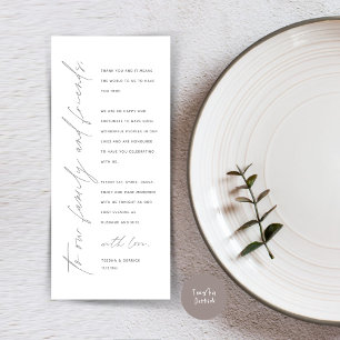 Modern Wedding Dinner Place Setting Thank You Card