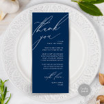 Modern Wedding Dinner Place Setting Thank You Card<br><div class="desc">Share the love and show your appreciation to your guests, in Navy Blue, when they sit down at their seat and read this personalised charming thank you place card in black and white themed. It's a wonderful way to kick off your special day celebration! This card is sure to set...</div>