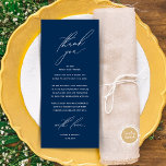 Modern Wedding Dinner Place Setting Thank You Card<br><div class="desc">Share the love and show your appreciation to your guests, in Navy Blue, when they sit down at their seat and read this personalised charming thank you place card in black and white themed. It's a wonderful way to kick off your special day celebration! This card is sure to set...</div>