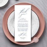 Modern Wedding Dinner Place Setting Thank You Card<br><div class="desc">Share the love and show your appreciation to your guests, in Navy Blue, when they sit down at their seat and read this personalised charming thank you place card in black and white themed. It's a wonderful way to kick off your special day celebration! This card is sure to set...</div>