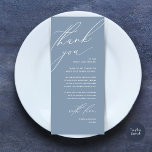 Modern Wedding Dinner Place Setting Thank You Card<br><div class="desc">Share the love and show your appreciation to your guests, in dusty blue, when they sit down at their seat and read this personalised charming thank you place card in black and white themed. It's a wonderful way to kick off your special day celebration! This card is sure to set...</div>