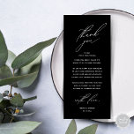 Modern Wedding Dinner Place Setting Thank You Card<br><div class="desc">Share the love and show your appreciation to your guests, in classy black, when they sit down at their seat and read this personalised charming thank you place card in black and white themed. It's a wonderful way to kick off your special day celebration! This card is sure to set...</div>