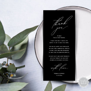 Modern Wedding Dinner Place Setting Thank You Card