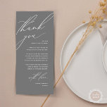 Modern Wedding Dinner Place Setting Thank You Card<br><div class="desc">Share the love and show your appreciation to your guests, in dark grey, when they sit down at their seat and read this personalised charming thank you place card in black and white themed. It's a wonderful way to kick off your special day celebration! This card is sure to set...</div>