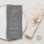 Modern Wedding Dinner Place Setting Thank You Card<br><div class="desc">Share the love and show your appreciation to your guests, in dark grey, when they sit down at their seat and read this personalised charming thank you place card in black and white themed. It's a wonderful way to kick off your special day celebration! This card is sure to set...</div>