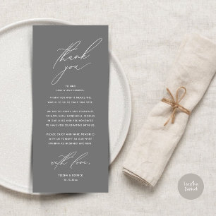 Modern Wedding Dinner Place Setting Thank You Card