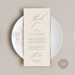 Modern Wedding Dinner Place Setting Thank You Card<br><div class="desc">Share the love and show your appreciation to your guests, in cream grey, when they sit down at their seat and read this personalised charming thank you place card in black and white themed. It's a wonderful way to kick off your special day celebration! This card is sure to set...</div>