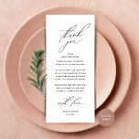 Modern Wedding Dinner Place Setting Thank You Card<br><div class="desc">Share the love and show your appreciation to your guests, when they sit down at their seat and read this personalised charming thank you place card in black and white themed. It's a wonderful way to kick off your special day celebration! This card is sure to set the tone for...</div>