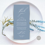 Modern Wedding Dinner Place Setting Thank You Card<br><div class="desc">Share the love and show your appreciation to your guests, in dusty blue, when they sit down at their seat and read this personalised charming thank you place card in black and white themed. It's a wonderful way to kick off your special day celebration! This card is sure to set...</div>