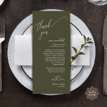 Modern Wedding Dinner Place Setting Thank You Card<br><div class="desc">Introducing the perfect finishing touch to your wedding reception - our elegant aesthetic olive green Wedding Thank You Place Setting Cards, with card title "Thank you" ! Designed to express your heartfelt appreciation for each guest's presence on your special day, these cards are the ideal way to add a personal...</div>
