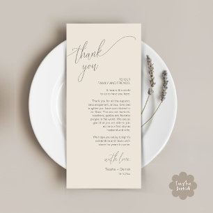 Modern Wedding Dinner Place Setting Thank You Card