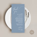 Modern Wedding Dinner Place Setting Thank You Card<br><div class="desc">Introducing the perfect finishing touch to your wedding reception - our elegant aesthetic dusty blue Wedding Thank You Place Setting Cards, with card title "Thank you" ! Designed to express your heartfelt appreciation for each guest's presence on your special day, these cards are the ideal way to add a personal...</div>