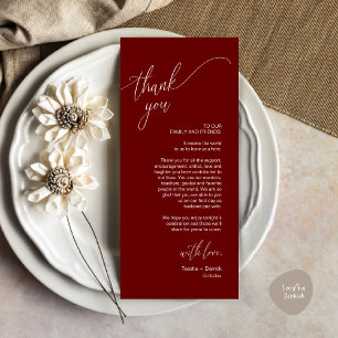 Modern Wedding Dinner Place Setting Thank You Card