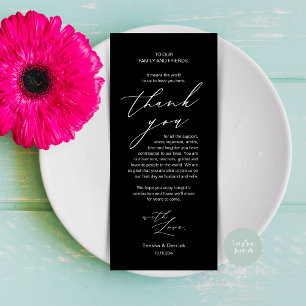 Modern Wedding Dinner Place Setting Thank You Card