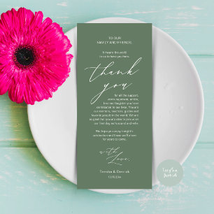 Modern Wedding Dinner Place Setting Thank You Card