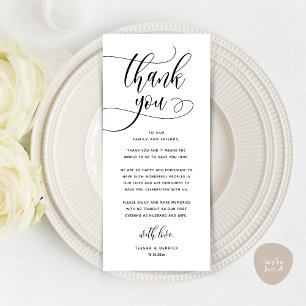 Modern Wedding Dinner Place Setting Thank You Card