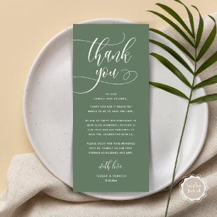 Modern Wedding Dinner Place Setting Thank You Card