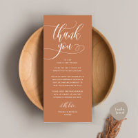 Modern Wedding Dinner Place Setting Thank You Card