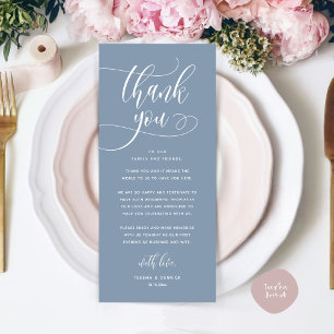 Modern Wedding Dinner Place Setting Thank You Card