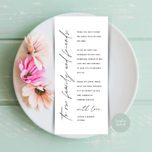 Modern Wedding Dinner Place Setting Thank You Card