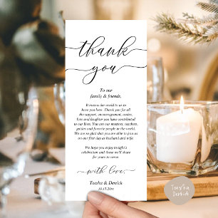 Modern Wedding Dinner Place Setting Thank You Card