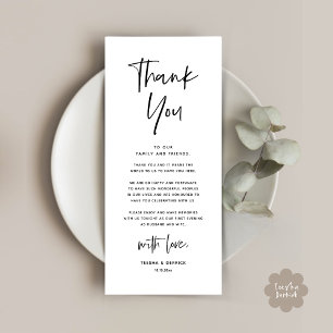 Modern Wedding Dinner Place Setting Thank You Card
