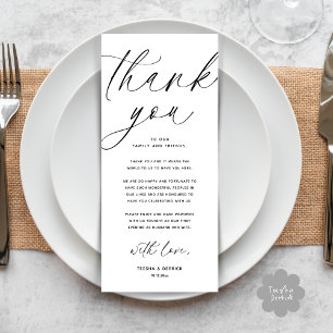 Modern Wedding Dinner Place Setting Thank You Card