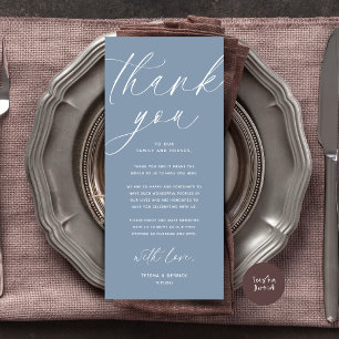 Modern Wedding Dinner Place Setting Thank You Card