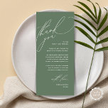 Modern Wedding Dinner Place Setting Thank You Card<br><div class="desc">Share the love and show your appreciation to your guests, when they sit down at their seat and read this personalised charming thank you place card in forest sage green themed. It's a wonderful way to kick off your special day celebration! This card is sure to set the tone for...</div>