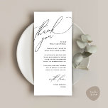 Modern Wedding Dinner Place Setting Thank You Card<br><div class="desc">Share the love and show your appreciation to your guests, when they sit down at their seat and read this personalised charming thank you place card in black and white themed. It's a wonderful way to kick off your special day celebration! This card is sure to set the tone for...</div>